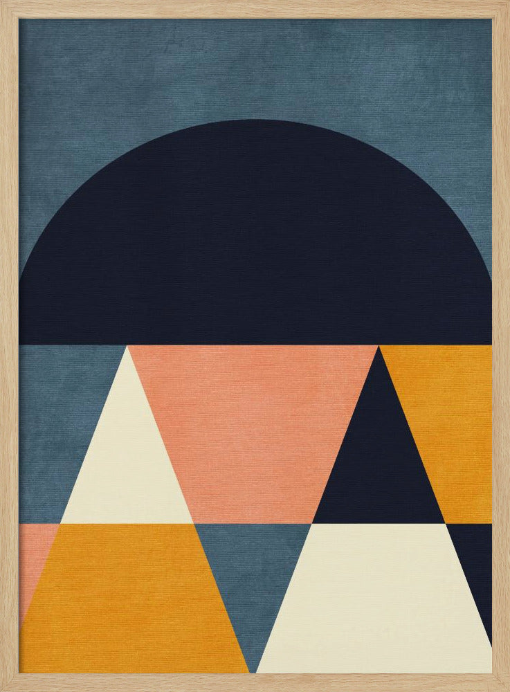 Rainbow Plus Shapes Blue Mustard4 | Poster