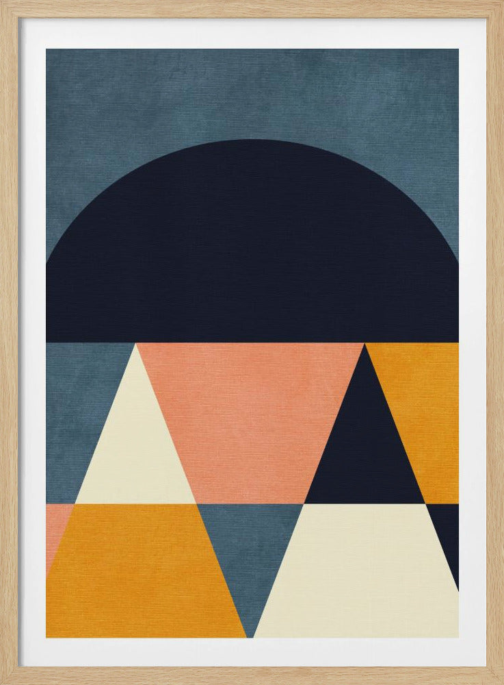 Rainbow Plus Shapes Blue Mustard4 | Poster