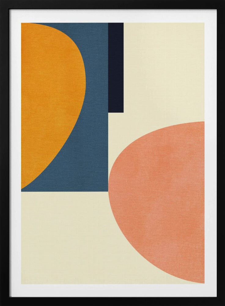 Rainbow Plus Shapes Blue Mustard1 | Poster