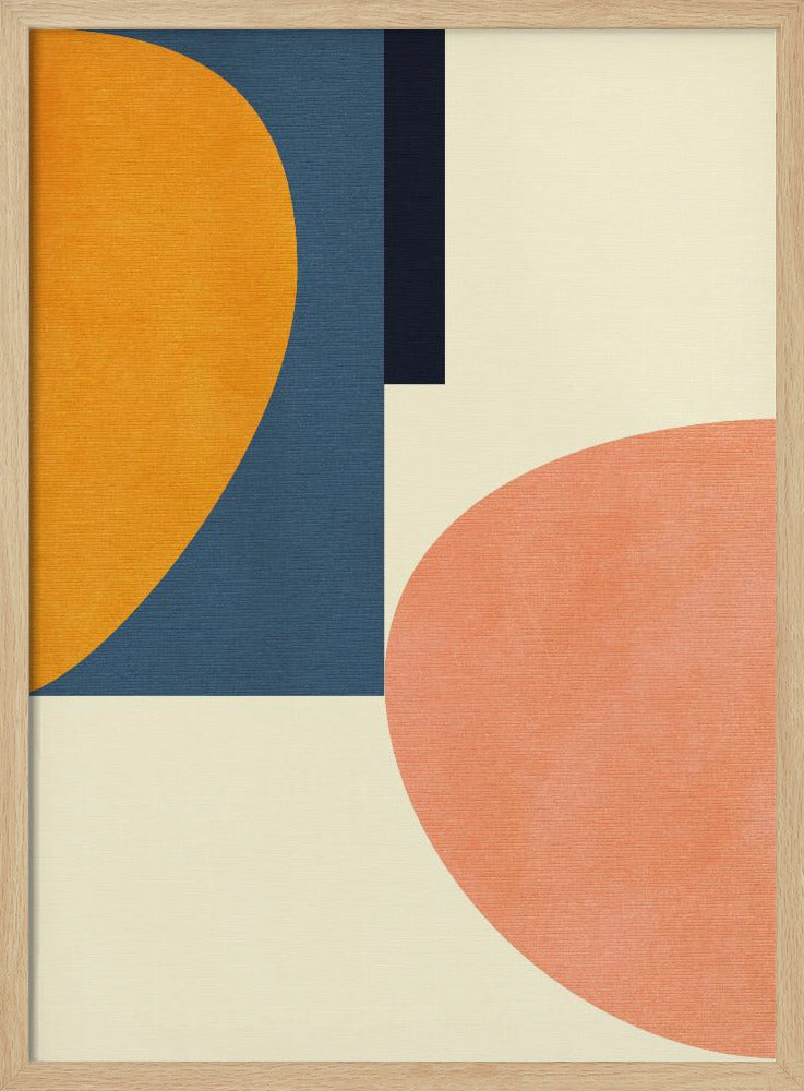 Rainbow Plus Shapes Blue Mustard1 | Poster