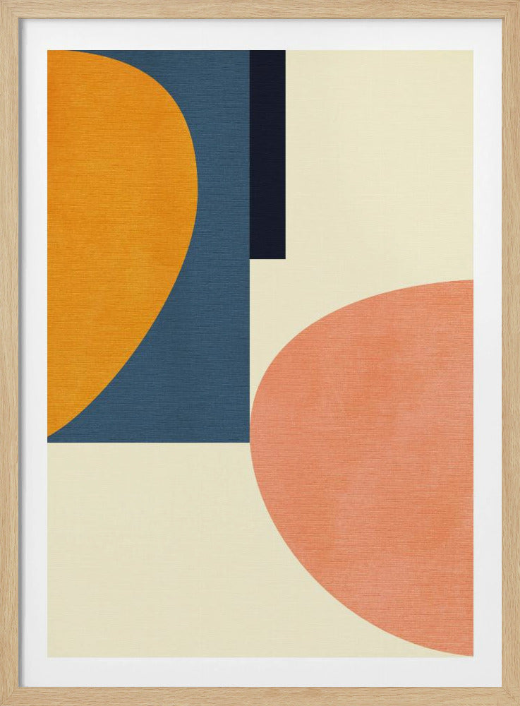 Rainbow Plus Shapes Blue Mustard1 | Poster