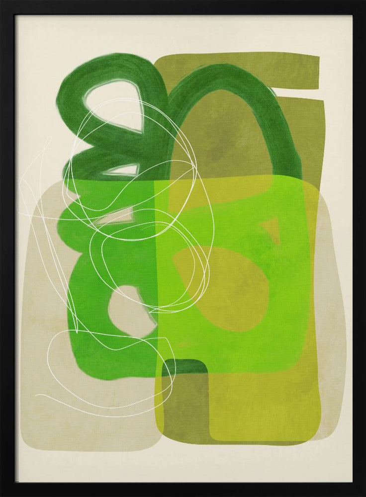 Painted Lines Green Tan 4 Kopie | Poster