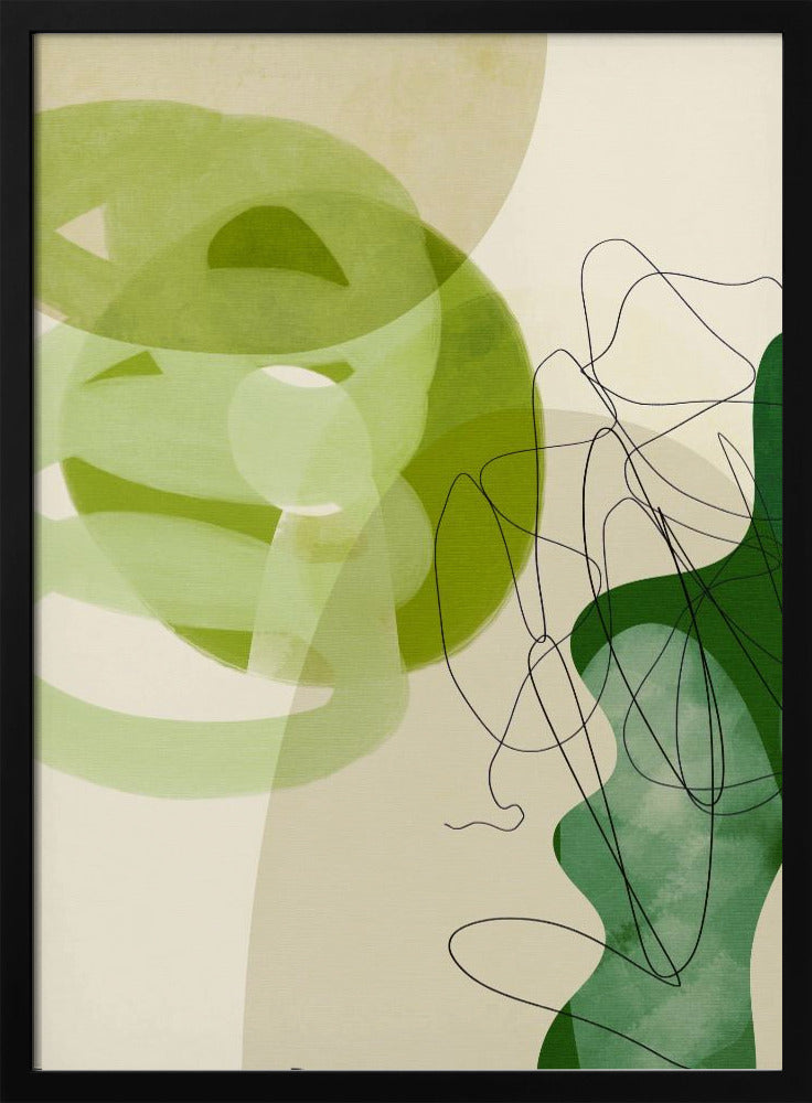 Painted Lines Green Tan 3 Kopie | Poster