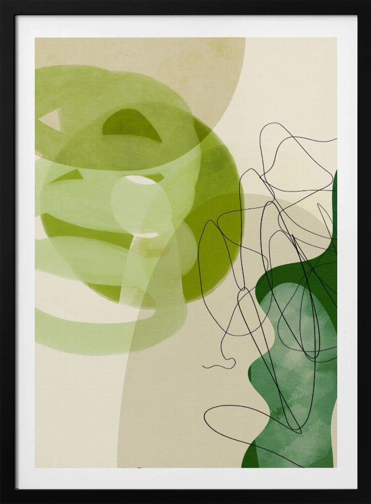 Painted Lines Green Tan 3 Kopie | Poster