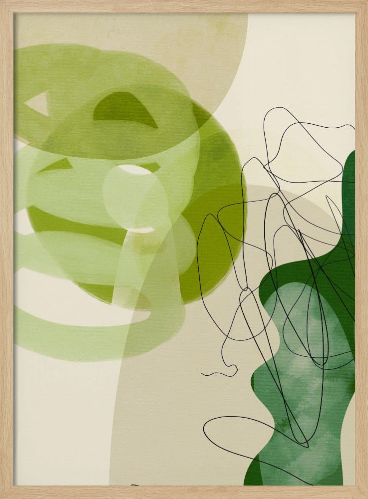 Painted Lines Green Tan 3 Kopie | Poster