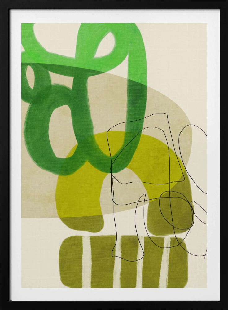 Painted Lines Green Tan 2 Kopie | Poster
