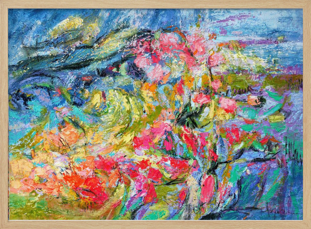 Expressionistisches buntes abstraktes Poster