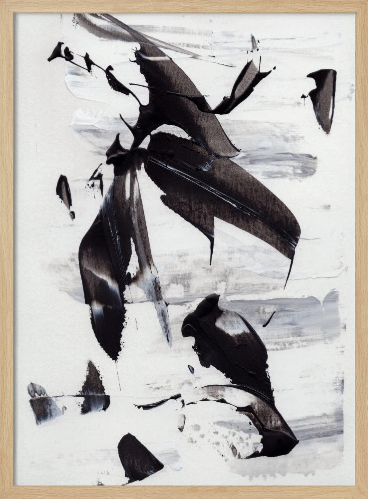 Monochrome dynamische Pinselstriche | Poster
