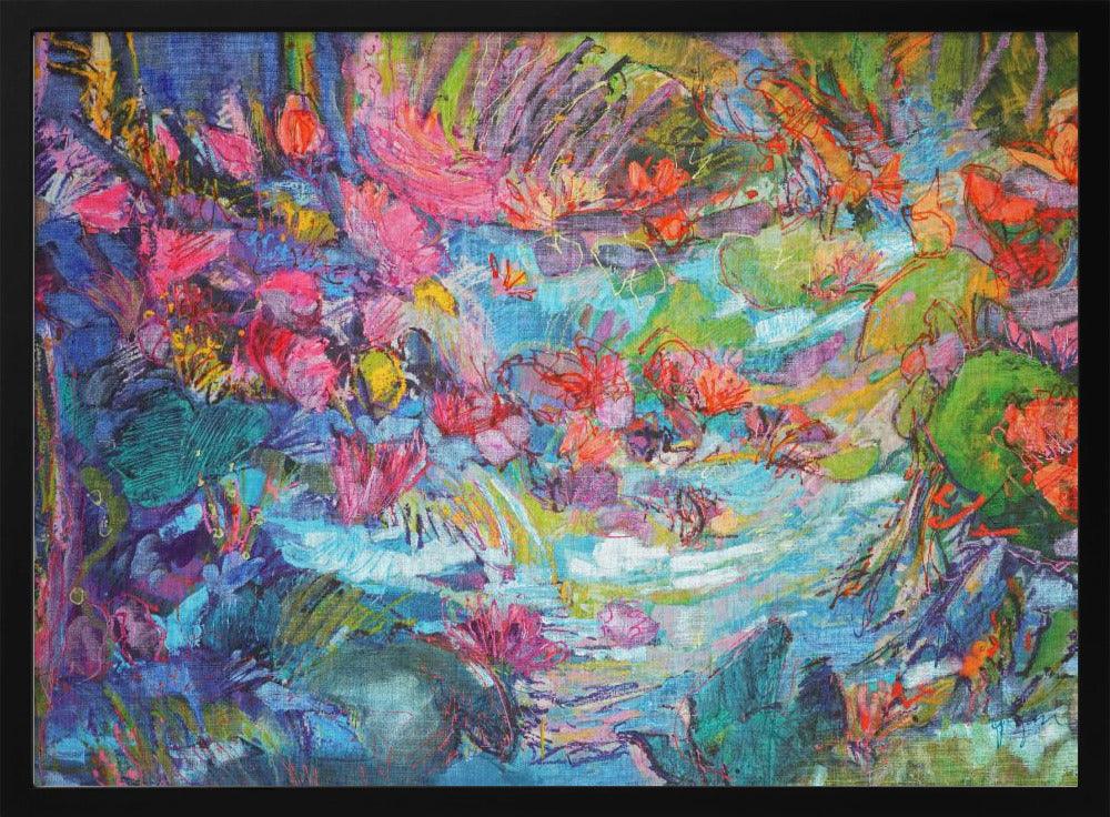 Lebendiger Gartenfluss | Poster