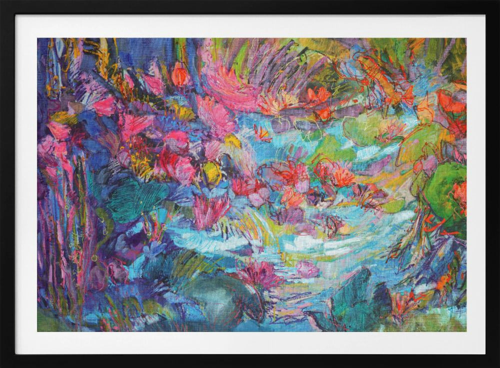 Lebendiger Gartenfluss | Poster