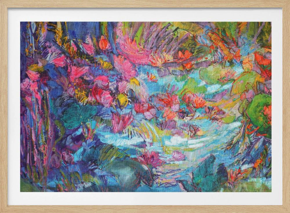 Lebendiger Gartenfluss | Poster