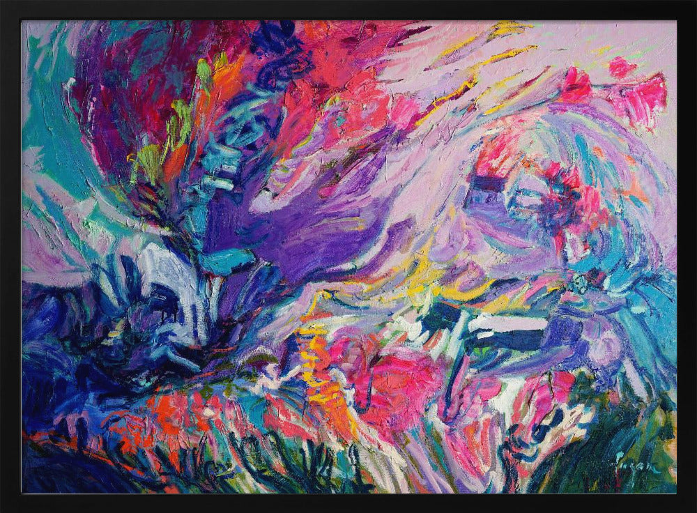 Expressionistisches buntes abstraktes Poster
