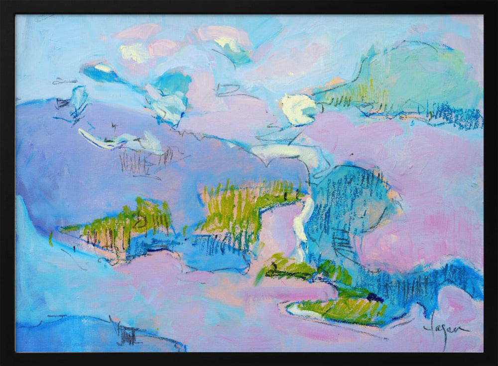 Abstrakte rosa Landschaft | Poster