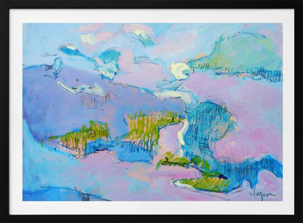 Abstrakte rosa Landschaft | Poster