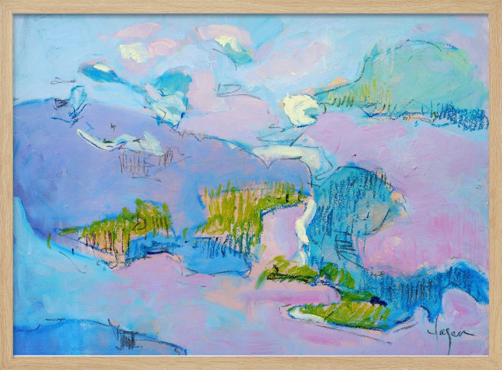 Abstrakte rosa Landschaft | Poster