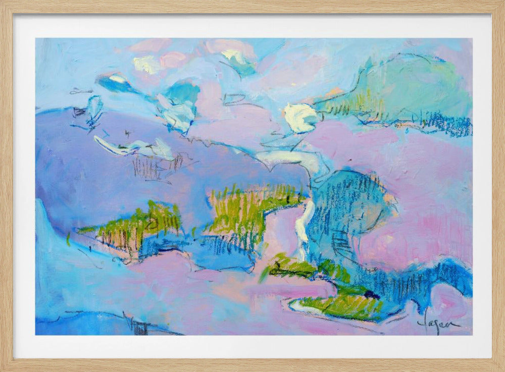 Abstrakte rosa Landschaft | Poster