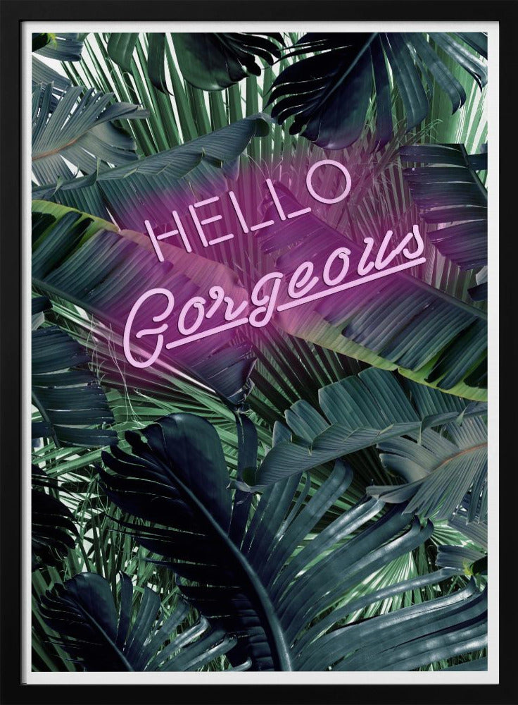 Neon-Dschungel-Gruß | Poster