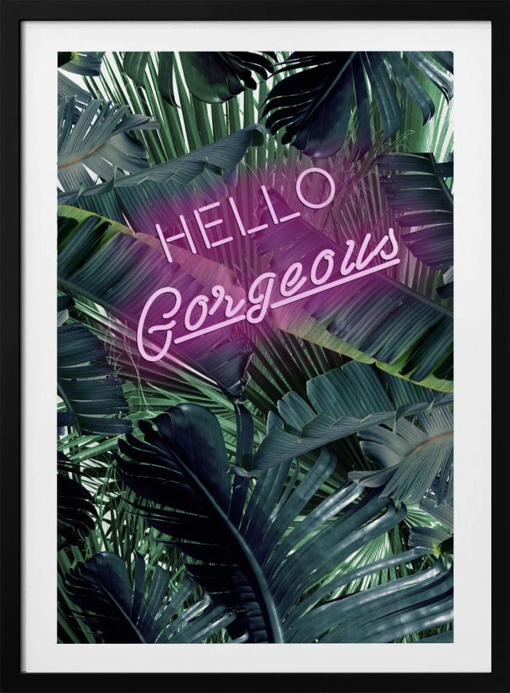 Neon-Dschungel-Gruß | Poster