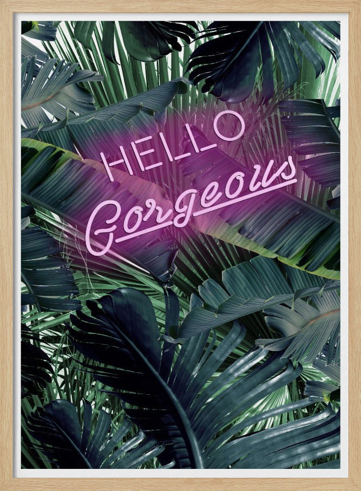 Neon-Dschungel-Gruß | Poster