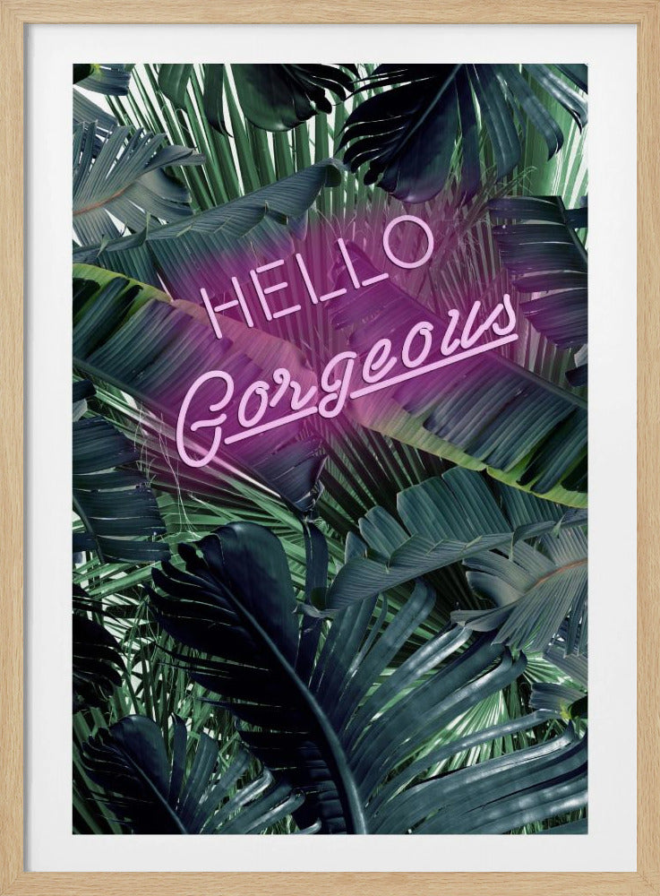 Neon-Dschungel-Gruß | Poster