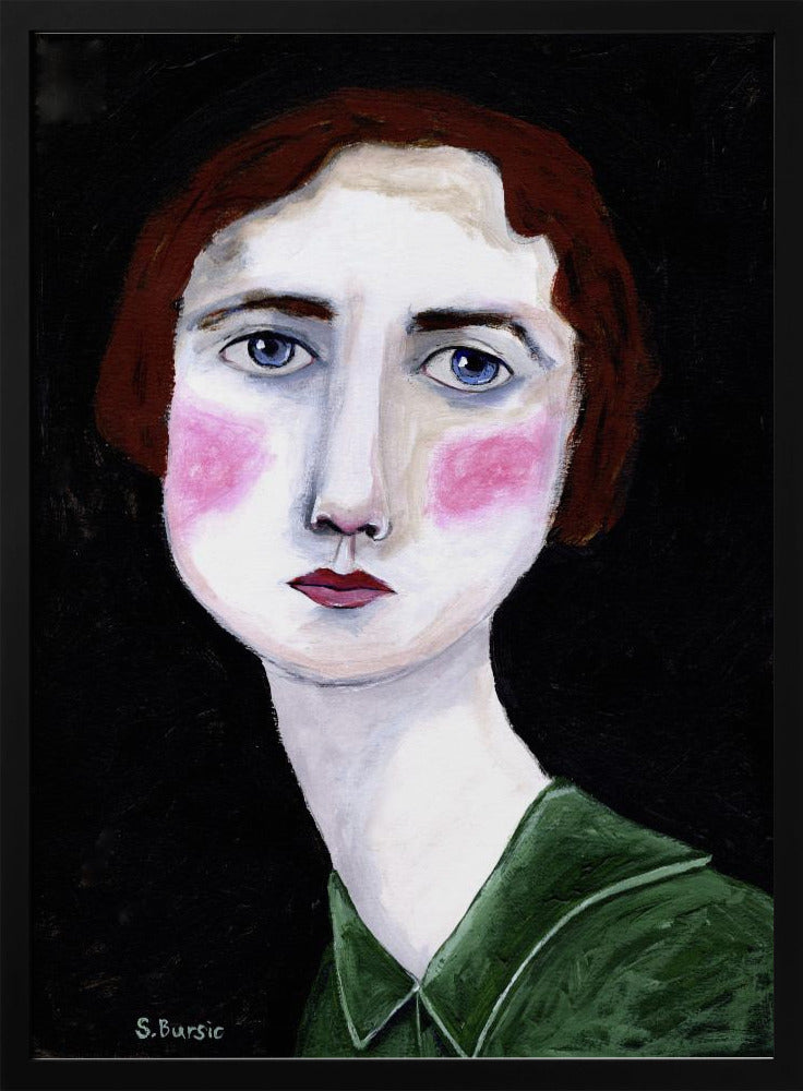 Vintage Frau mit rosa Wangen | Poster