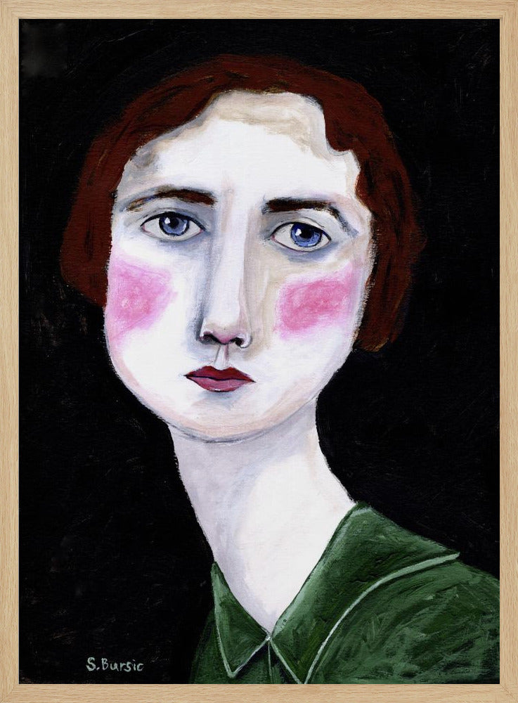 Vintage Frau mit rosa Wangen | Poster