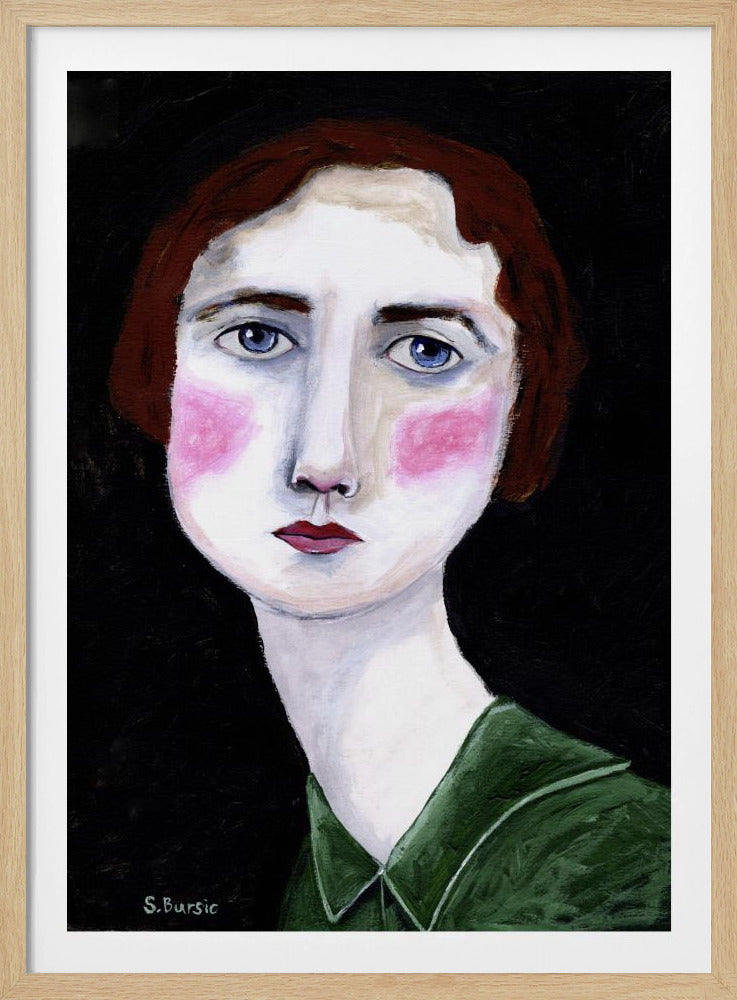 Vintage Frau mit rosa Wangen | Poster