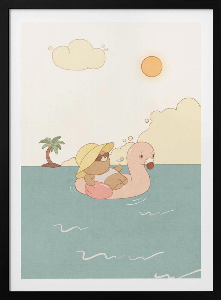 Bear On Summer Beach | Poster