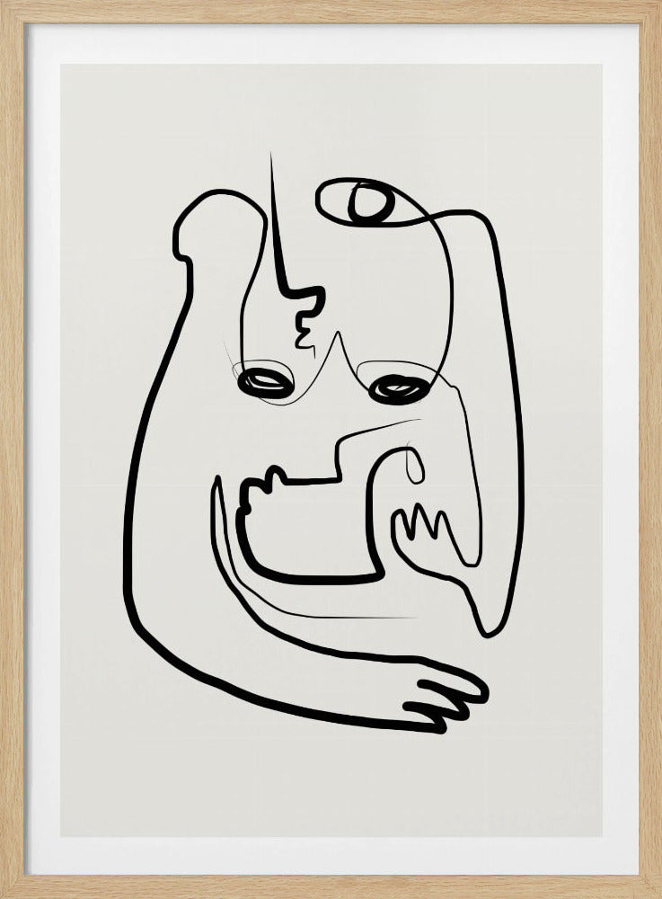 Moderne Kunst in dieser durchgehenden Strichzeichnung | Poster