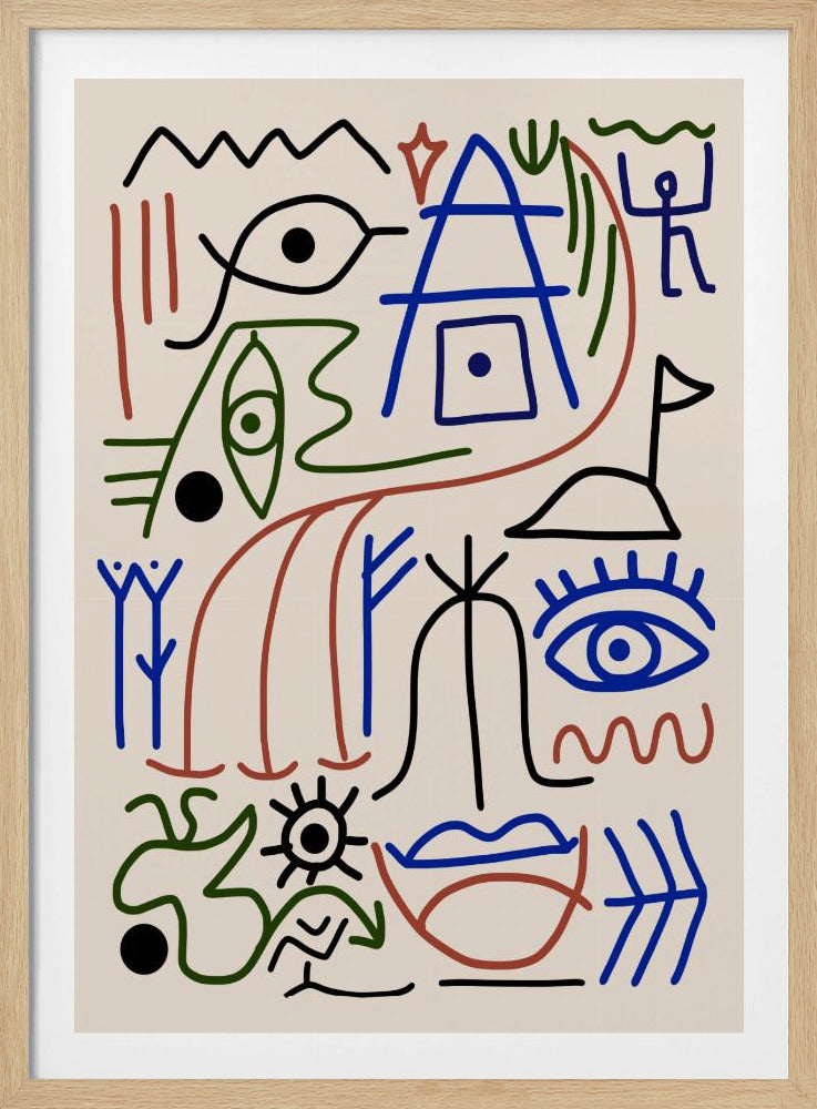 Line Art Bizarres antikes Symbol | Poster