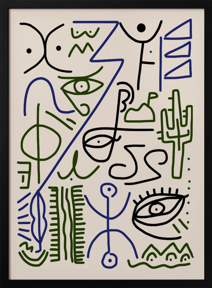 Line Art Bizarres Dorfsymbol | Poster