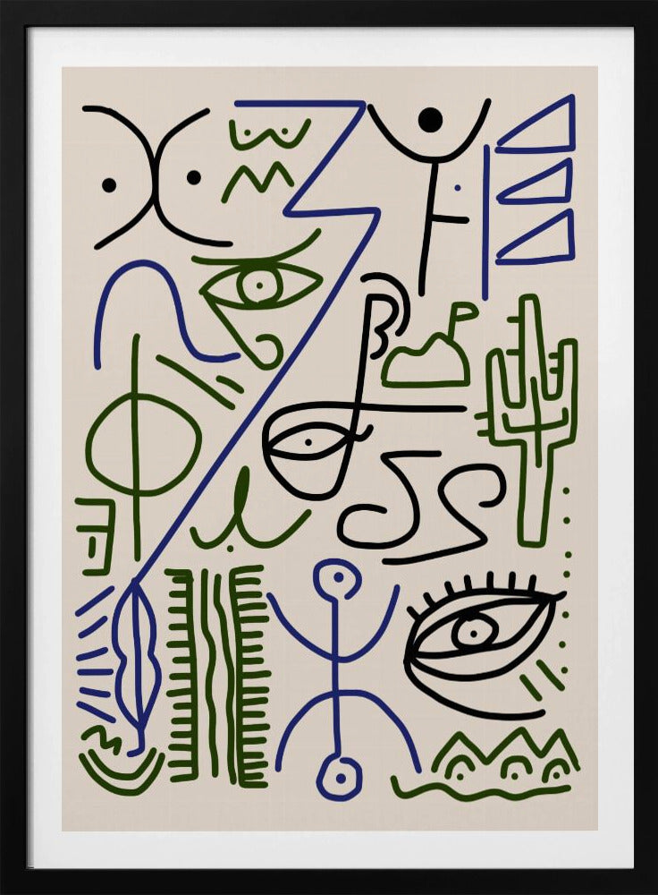 Line Art Bizarres Dorfsymbol | Poster