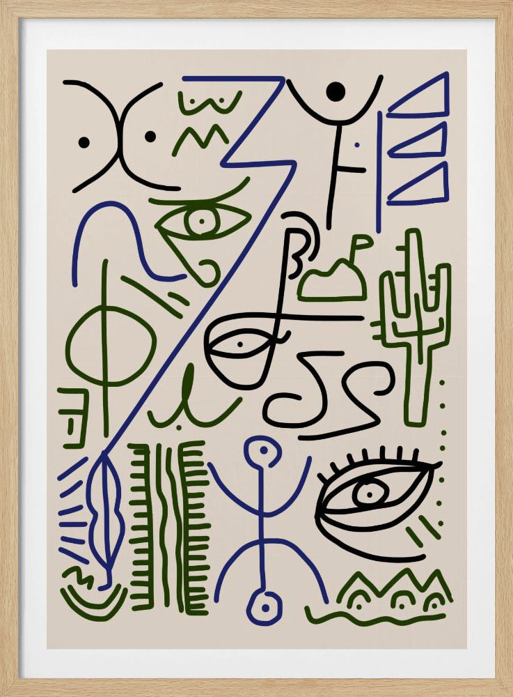 Line Art Bizarres Dorfsymbol | Poster