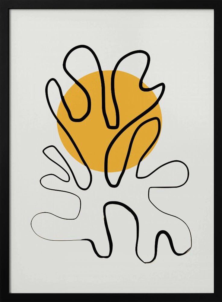 Minimalistisches Korallen- und Sonnen-Poster