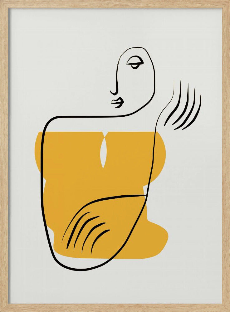 Abstrakte Strichzeichnung einer Person | Poster