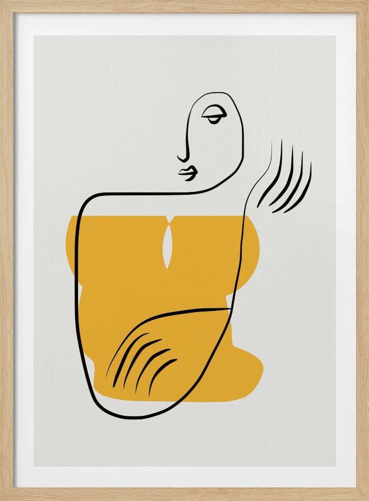 Abstrakte Strichzeichnung einer Person | Poster