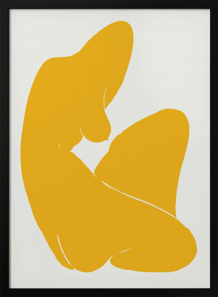 Yellow Silhouette Of A Female Figure | Poster