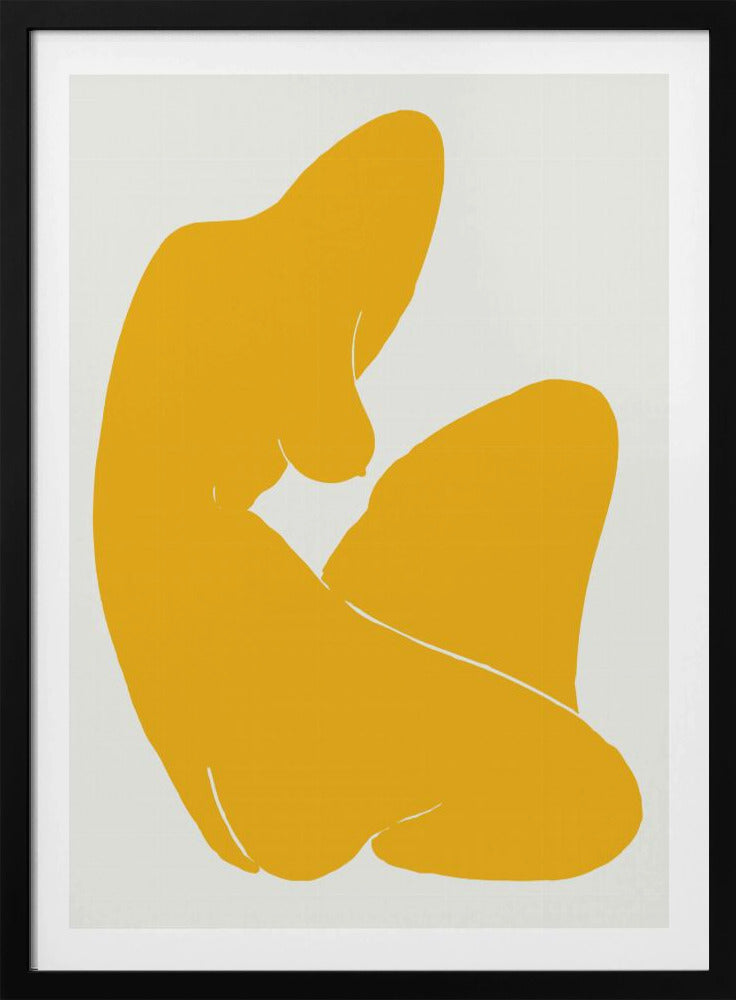 Yellow Silhouette Of A Female Figure | Poster