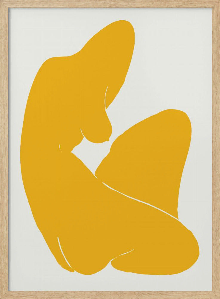 Yellow Silhouette Of A Female Figure | Poster
