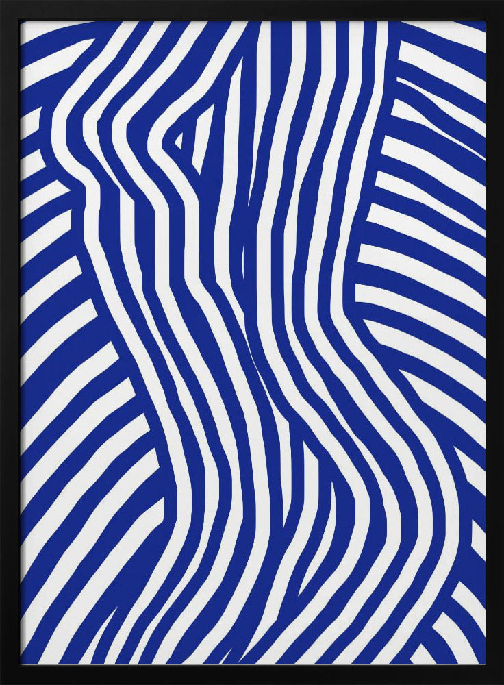 Blau-weiß gestreifter Akt | Poster