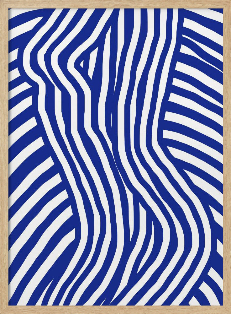 Blau-weiß gestreifter Akt | Poster