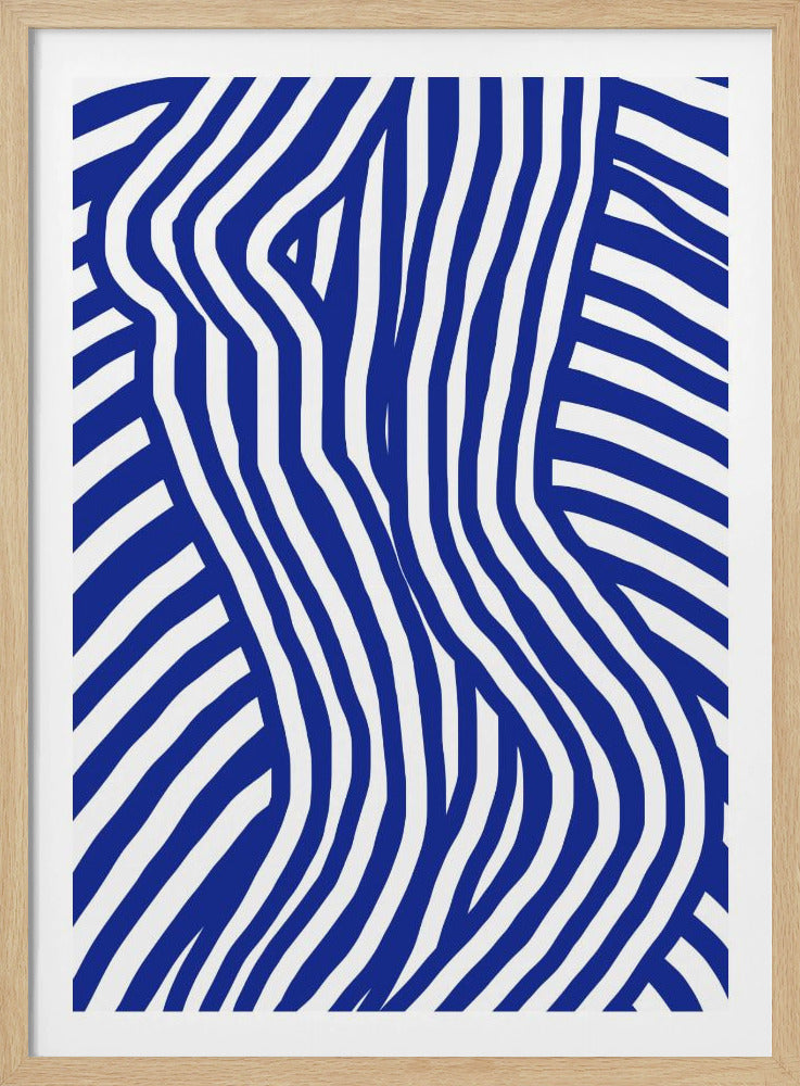 Blau-weiß gestreifter Akt | Poster