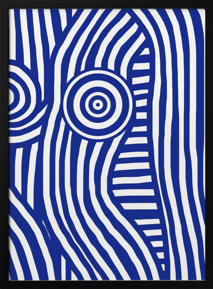 Vorderseite blau-weiß gestreift Nude | Poster