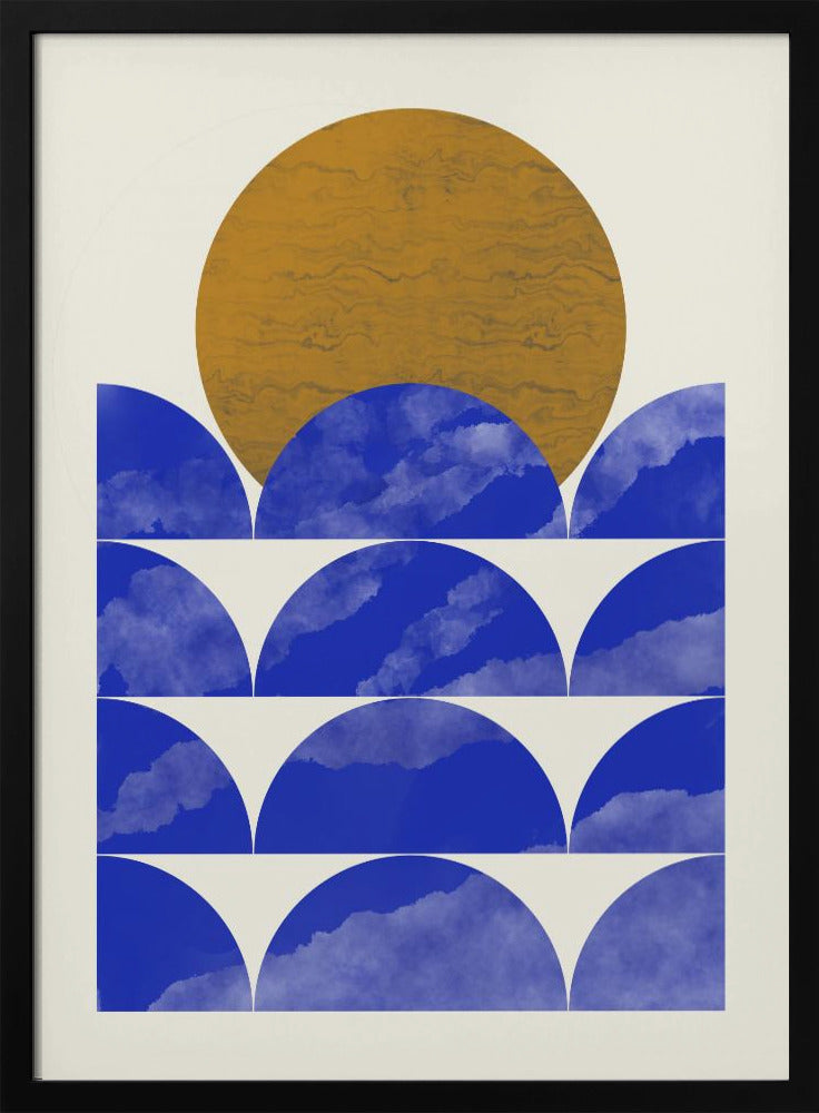 Geometrische Sonnenuntergangskomposition | Poster