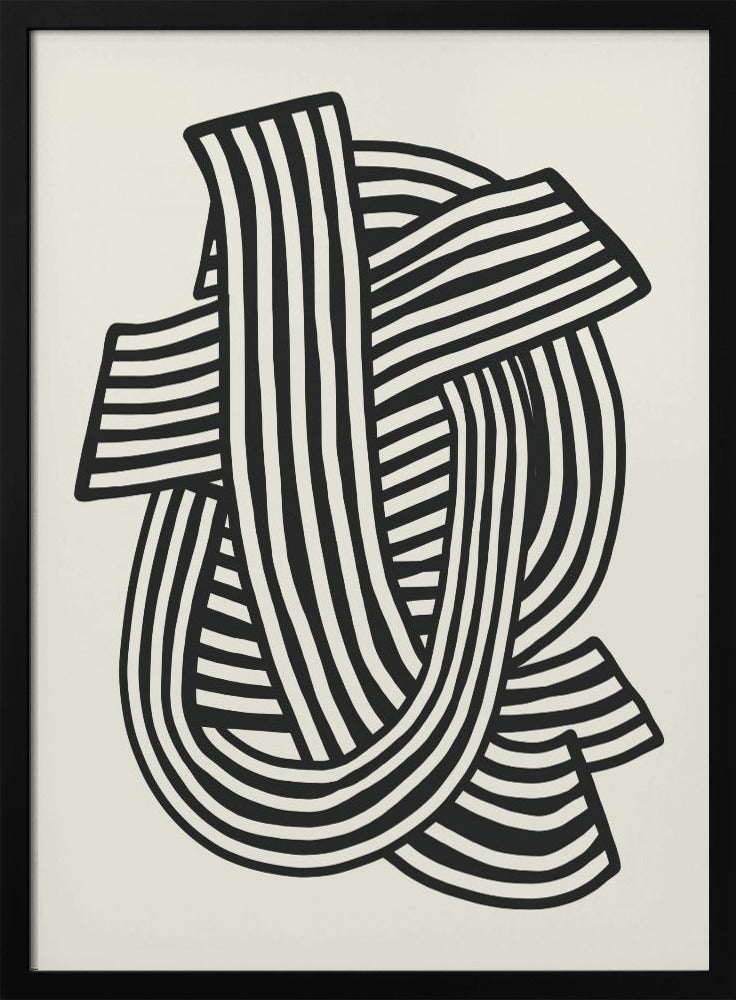 Gestreiftes Abstrakt in Schwarz | Poster