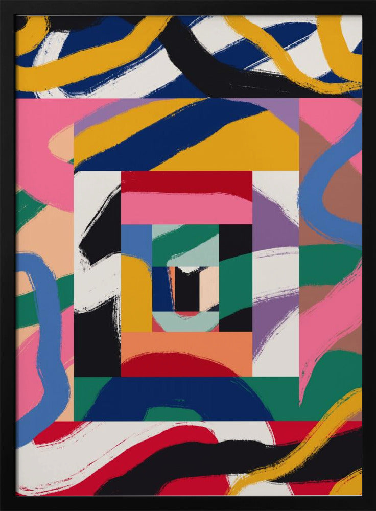 Geometrische Formen und kräftige Pinselstriche | Poster