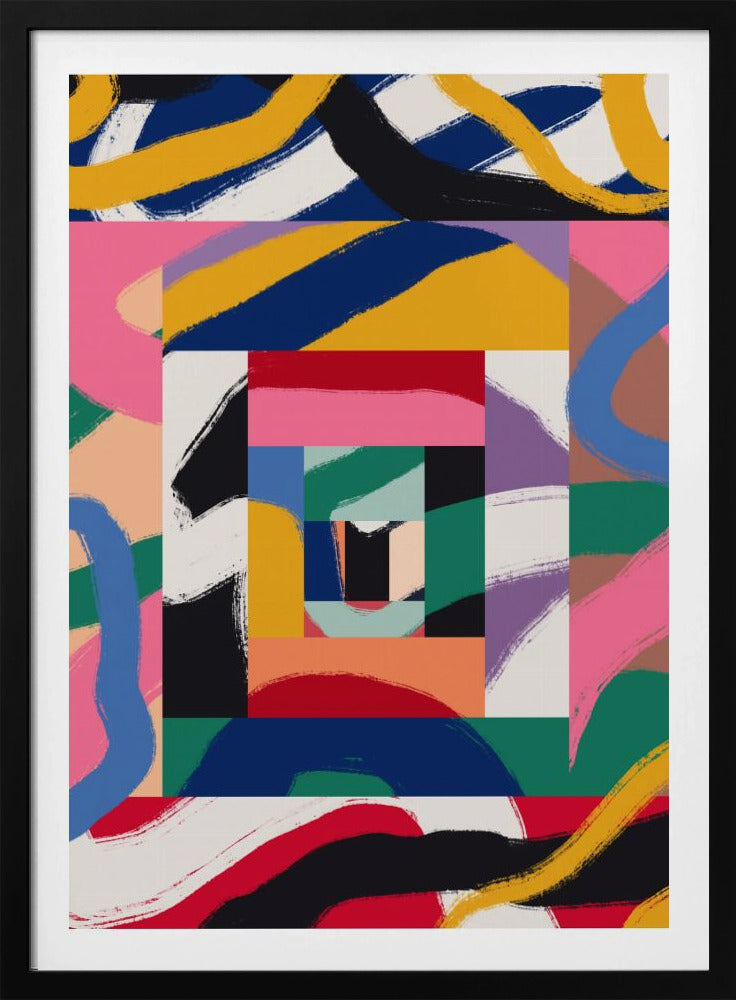 Geometrische Formen und kräftige Pinselstriche | Poster