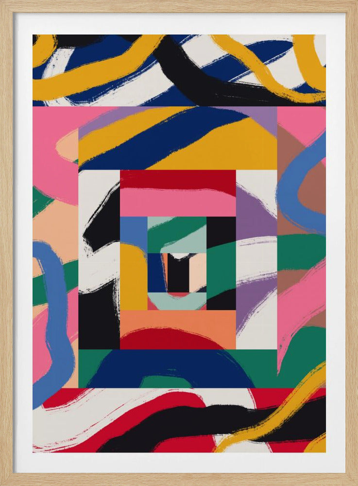 Geometrische Formen und kräftige Pinselstriche | Poster