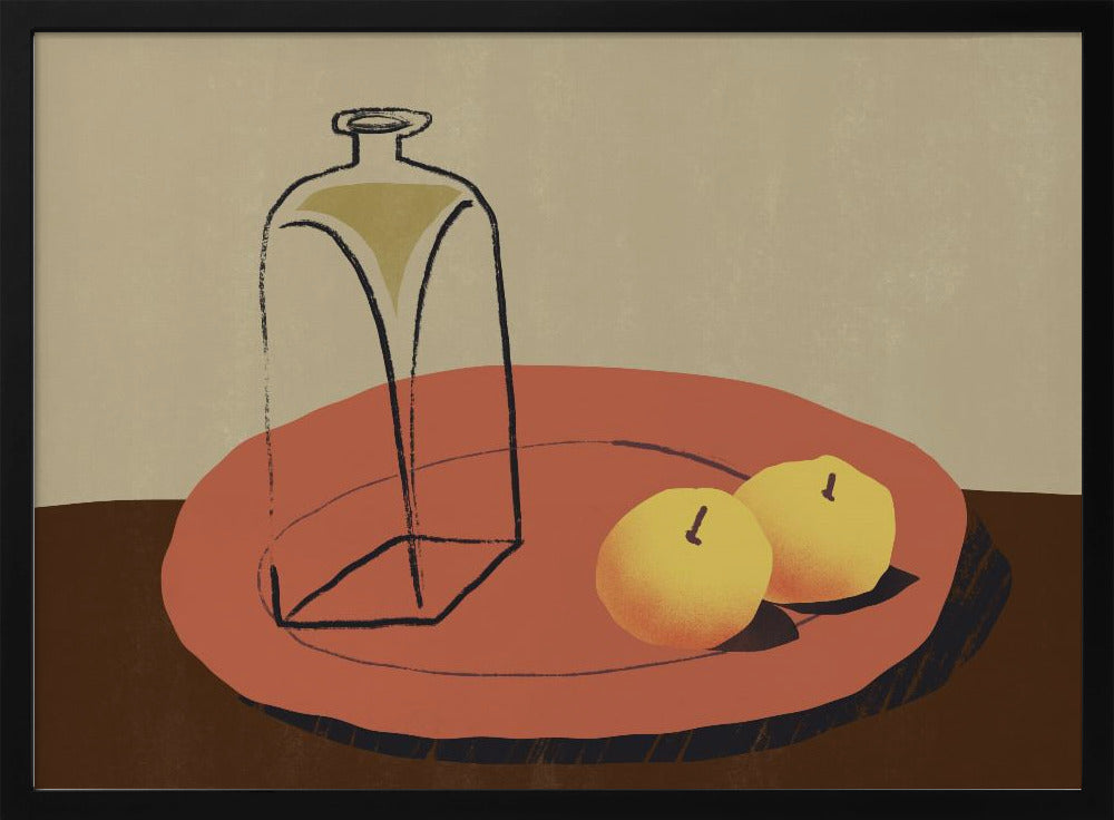 Glas und Apfel | Poster