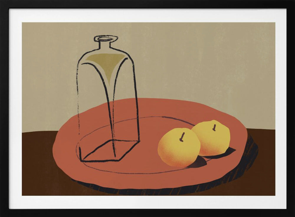 Glas und Apfel | Poster
